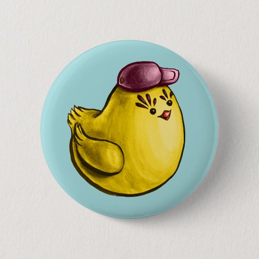Niedliches Hühnerdesign - Funny Yellow Chick Oster Button (Vorderseite)