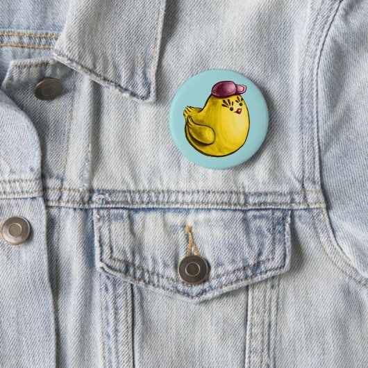 Niedliches Hühnerdesign - Funny Yellow Chick Oster Button (Beispiel)