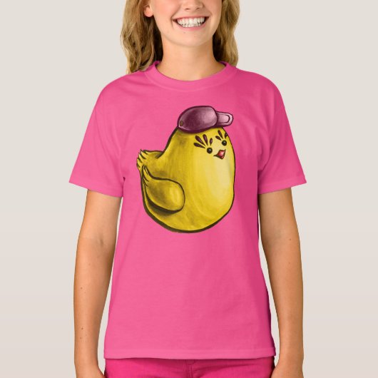 Niedliches Hühnerdesign - Funny Yellow Chick Oster T-Shirt (Vorderseite)