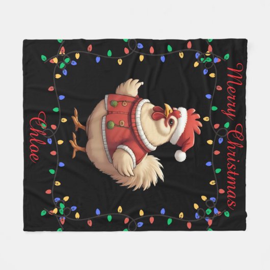 Niedliches Hühnerflocken Fleecedecke (Vorderseite (Horizontal))