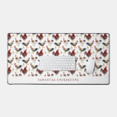 Niedliches Hühnerroster-Muster Schreibtischunterlage (Tastatur & Maus)