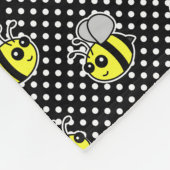 Niedliches Hummel-Bienen-Muster-Schwarzes Fleecedecke (Ecke)
