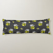 Niedliches Hummel-Bienen-Muster-Schwarzes Seitenschläferkissen (Rückseite)