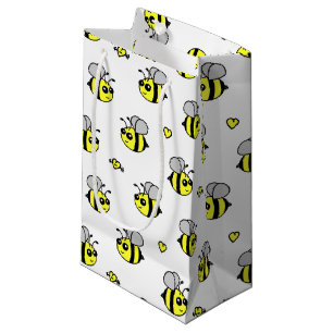 Niedliches Hummel-Bienen-Muster-Weiß Kleine Geschenktüte