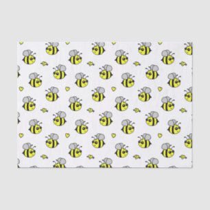Niedliches Hummel-Bienen-Muster-Weiß Seidenpapier
