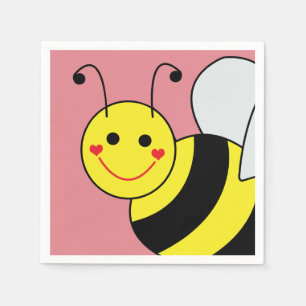 Niedliches Hummel-Bienen-Rosa Serviette
