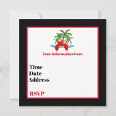 Niedliches Hummer Boil Beach Party Einladung (Rückseite)