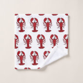 Niedliches Hummer-Hüttenstrand-Handtuch-Set Badhandtuch Set (Waschlappen)