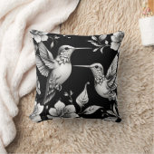 Niedliches Hummingbird Black & White Design Kissen (Decke)