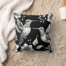 Niedliches Hummingbird Black & White Designer Kiss