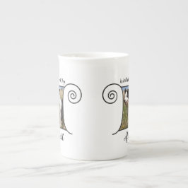 Niedliches Hund-Foto mit Boho-Rahmen und Text Porzellantasse