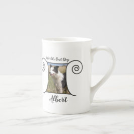 Niedliches Hund-Foto mit Boho-Rahmen und Text Porzellantasse
