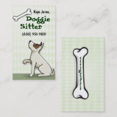 Niedliches Hündchen-Geschäfts-Kartengrün Visitenkarte (Vorne/Hinten)