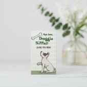 Niedliches Hündchen-Geschäfts-Kartengrün Visitenkarte (Stehend Vorderseite)