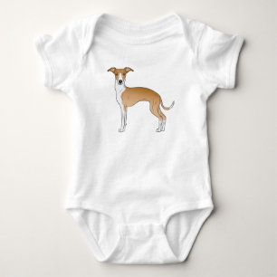 Niedliches Hunddesign aus Weiß und Fauna Baby Strampler