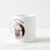Niedliches Hunde-Foto in Rosa-Rosa-Rahmen Kaffeetasse (Vorderseite Links)