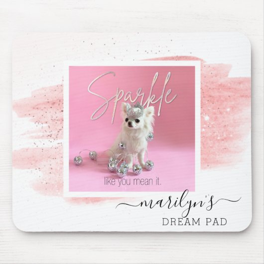 Niedliches Hunde-Foto Keepake | Sparkle the Tiny C Mousepad (Vorne)