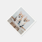 Niedliches Hunde-Foto mit Name Serviette (Ecke)