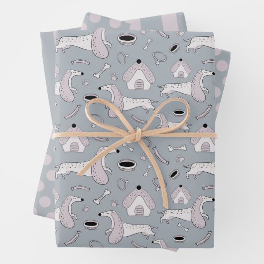 Niedliches Hunde-Hundeschutzpapier Set Geschenkpapier Set (Beispiel)