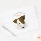 niedliches Hundebuch mit Kindername Runder Aufkleber (Umschlag)