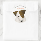 niedliches Hundebuch mit Kindername Runder Aufkleber (Tasche)