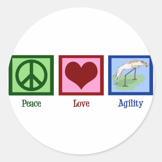 Niedliches Hundebüt-Agility Runder Aufkleber (Vorderseite)