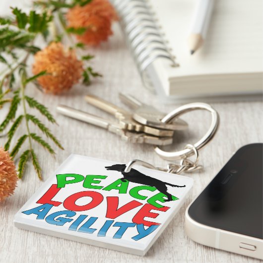 Niedliches Hundebüt-Agility Schlüsselanhänger (Vorderseite rechts)