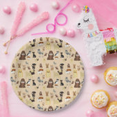 niedliches Hundedesign für Hundefreunde - Beige Rü Pappteller (Party)