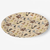 niedliches Hundedesign für Hundefreunde - Beige Rü Pappteller (Schrägansicht)