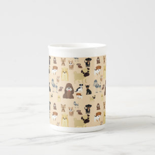 niedliches Hundedesign für Hundefreunde - Beige Rü Porzellantasse