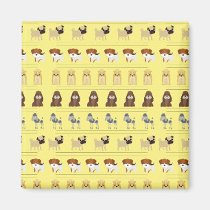 niedliches Hundedesign für Hundefreunde - gelb Magnet