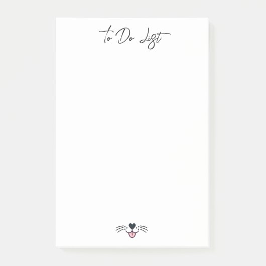 Niedliches Hundegesicht und Individuelle Name, Per Post-it Klebezettel (Vorderseite)