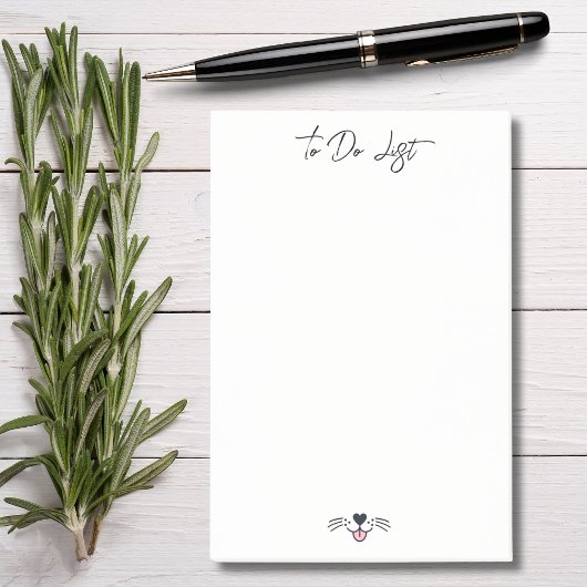 Niedliches Hundegesicht und Individuelle Name, Per Post-it Klebezettel