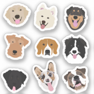 Niedliches Hundegesichtsbild Aufkleber