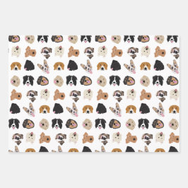 Niedliches Hundegesichtsbild Geschenkpapier Set