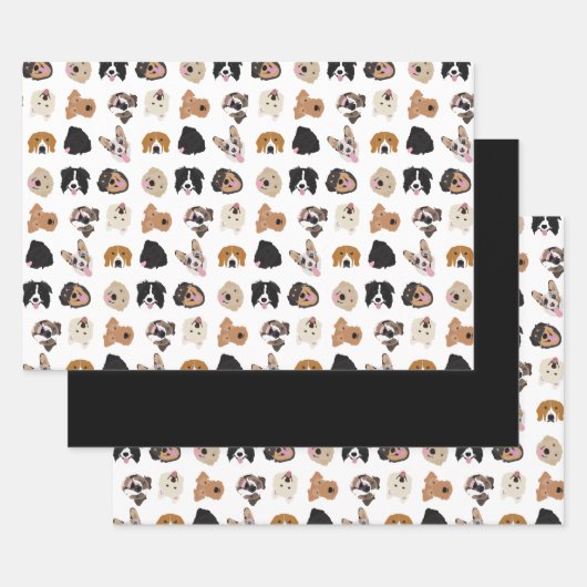 Niedliches Hundegesichtsbild Geschenkpapier Set (Set)