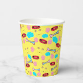 Niedliches Hundehalsband- und Knochendesign Pappbecher (Rückseite)