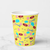 Niedliches Hundehalsband- und Knochendesign Pappbecher (Vorderseite)