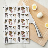 Niedliches Hundemuster Handtuch (Viertel Falte)