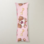 Niedliches Hundemuster, Jungen, Mädchen und Kinder Seitenschläferkissen (Rückseite (Vertikal))