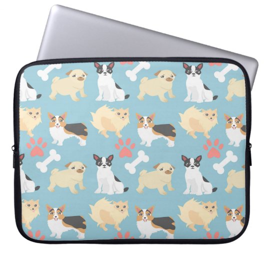 Niedliches Hundemuster Laptopschutzhülle (Vorderseite)