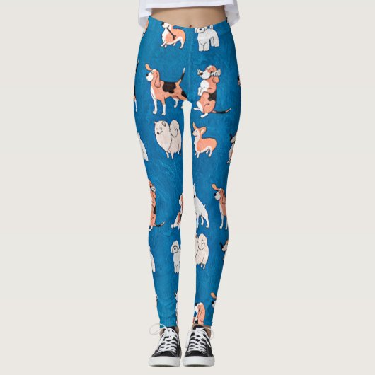 Niedliches Hundemuster Leggings (Vorderseite)