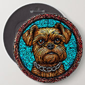 Niedliches Hundeportrait Button (Vorne & Hinten)