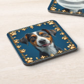 Niedliches Hundeportrait Getränkeuntersetzer (Linke Seite)
