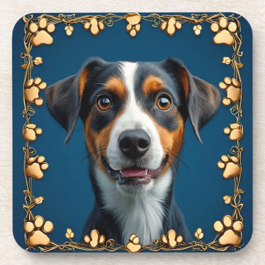 Niedliches Hundeportrait Getränkeuntersetzer (Vorderseite)