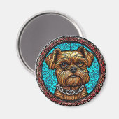 Niedliches Hundeportrait Magnet (Vorderseite/Rückseite)