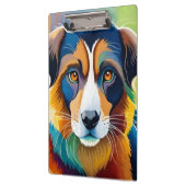 Niedliches Hundeportrait nah Klemmbrett (Links)