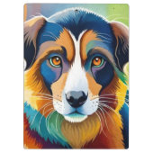 Niedliches Hundeportrait nah Klemmbrett (Rückseite)