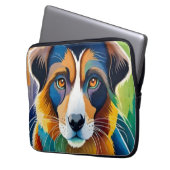 Niedliches Hundeportrait nah Laptopschutzhülle (Vorderseite Links)