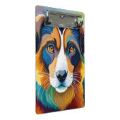 Niedliches Hundeportrait nah Mini Klemmbrett (Schrägansicht)